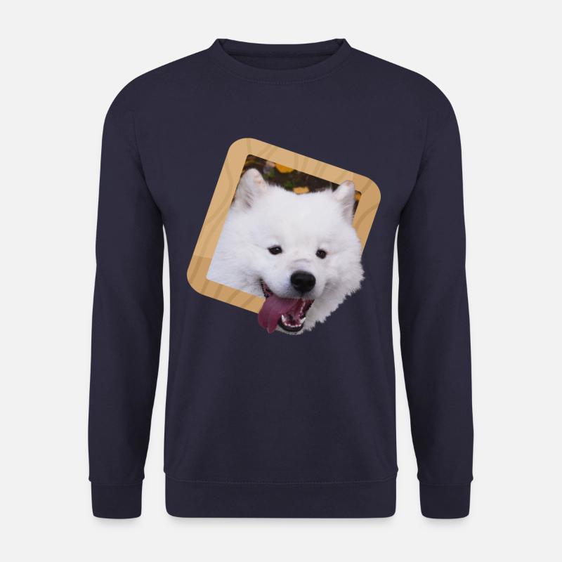 Samoyed puppy in a frame - Unisex Sweatshirt - navy