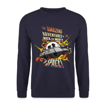 Rick and Morty Amazing Adventures in Space - Unisex Sweatshirt - navy - Front - Alina (178cm) & Michal (187cm)
