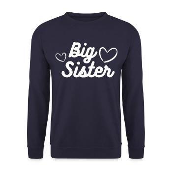 Big Sister Große Schwester - Unisex Sweatshirt - navy - Front - Alina (178cm) & Michal (187cm)