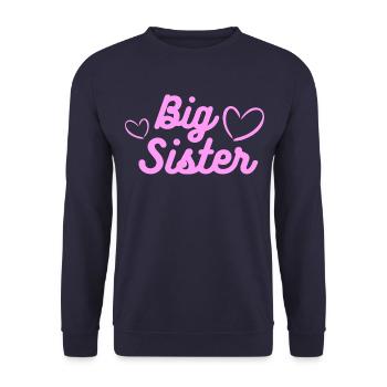Big Sister Große Schwester - Unisex Sweatshirt - navy - Front - Alina (178cm) & Michal (187cm)