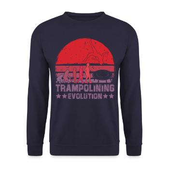 Evolution des Trampolinspringens - Unisex Pullover - Navy - Vorne - Alina (178cm) & Michal (187cm)