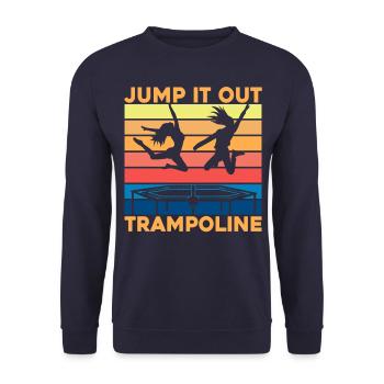 Herausspringen Trampolin - Unisex Pullover - Navy - Vorne - Alina (178cm) & Michal (187cm)