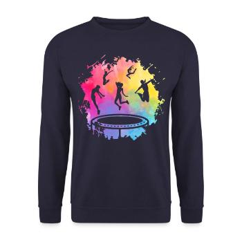 Trampolin - Unisex Pullover - Navy - Vorne - Alina (178cm) & Michal (187cm)