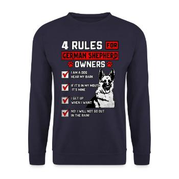 4 Rules for German Shepherd Owners - Unisex Sweatshirt - navy - Front - Alina (178cm) & Michal (187cm)