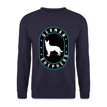 Deutscher Schäferhund - Unisex Pullover - Navy - Vorne - Alina (178cm) & Michal (187cm)