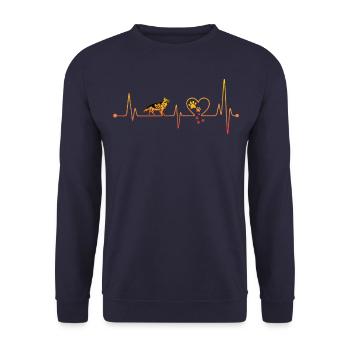 Deutscher Schäferhund Herzschlag - Unisex Pullover - Navy - Vorne - Alina (178cm) & Michal (187cm)