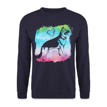 Deutscher Schäferhund - Unisex Pullover - Navy - Vorne - Alina (178cm) & Michal (187cm)