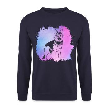 German Shepherd - Unisex Sweatshirt - navy - Front - Alina (178cm) & Michal (187cm)