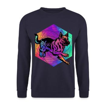 German Shepherd - Unisex Sweatshirt - navy - Front - Alina (178cm) & Michal (187cm)