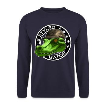 Le Styled Gator LOGO - Vert - Sweat-shirt Unisexe - marine - Devant - Alina (178cm) & Michal (187cm)