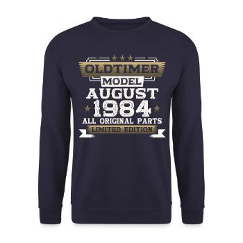 39th Birthday Man Oldtimer August Vintage 1984 - Sweat-shirt Unisexe - marine - Devant - Alina (178cm) & Michal (187cm)