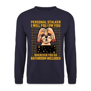 Shih Tzu Stalker - Sweat-shirt Unisexe - marine - Devant - Alina (178cm) & Michal (187cm)
