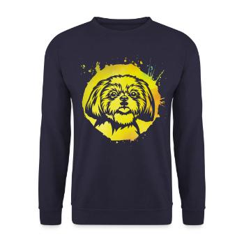 Shih Tzu - Sweat-shirt Unisexe - marine - Devant - Alina (178cm) & Michal (187cm)