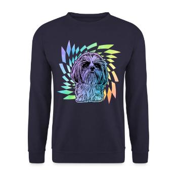 Shih Tzu - Sweat-shirt Unisexe - marine - Devant - Alina (178cm) & Michal (187cm)