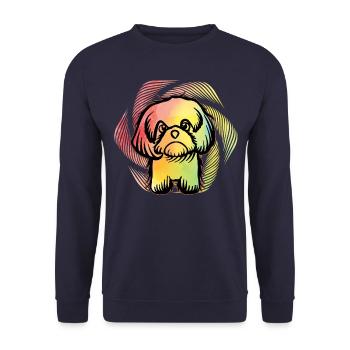 Shih Tzu - Sweat-shirt Unisexe - marine - Devant - Alina (178cm) & Michal (187cm)