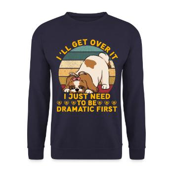 Je vais m’en remettre, j’ai juste besoin d’être dramatique d’abord - Sweat-shirt Unisexe - marine - Devant - Alina (178cm) & Michal (187cm)