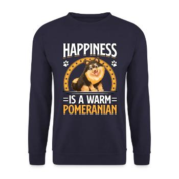 Le bonheur est un poméranien chaleureux - Sweat-shirt Unisexe - marine - Devant - Alina (178cm) & Michal (187cm)