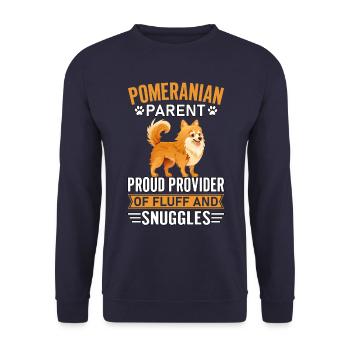 Pomeranian Parent Proud Provider of Fluff - Unisex Pullover - Navy - Vorne - Alina (178cm) & Michal (187cm)