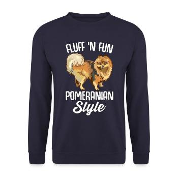 Fluff n Fun Pomeranian Style - Unisex Sweatshirt - navy - Front - Alina (178cm) & Michal (187cm)