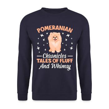 Pomeranian Chronicles Tales of Fluff and Whimsy - Unisex Pullover - Navy - Vorne - Alina (178cm) & Michal (187cm)