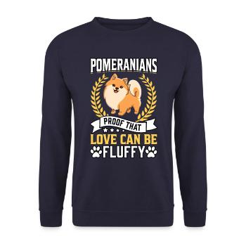 Les Poméraniens sont la preuve que l’amour peut être duveteux - Sweat-shirt Unisexe - marine - Devant - Alina (178cm) & Michal (187cm)