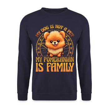 My Dog is not a Pet my Pomeranian is family - Unisex Pullover - Navy - Vorne - Alina (178cm) & Michal (187cm)