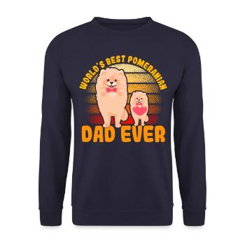 World's best Pomeranian Dad ever - Unisex Pullover - Navy - Vorne - Alina (178cm) & Michal (187cm)