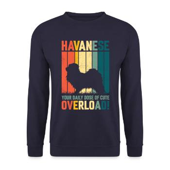 Havanese your daily dose of cute overload - Unisex Pullover - Navy - Vorne - Alina (178cm) & Michal (187cm)