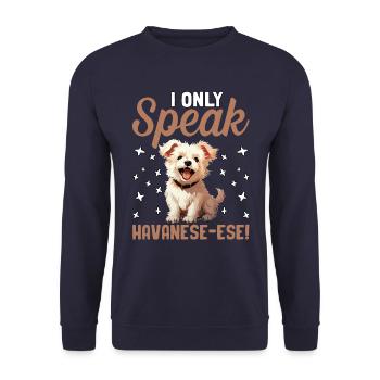 I only speak Havanese-ese - Unisex Pullover - Navy - Vorne - Alina (178cm) & Michal (187cm)