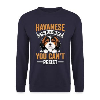 Le bichon havanais : le moelleux auquel vous ne pouvez pas résister - Sweat-shirt Unisexe - marine - Devant - Alina (178cm) & Michal (187cm)