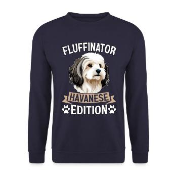 Fluffinator Havanese Edition - Unisex Pullover - Navy - Vorne - Alina (178cm) & Michal (187cm)