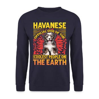 Havanese official dog of the coolest people - Unisex Pullover - Navy - Vorne - Alina (178cm) & Michal (187cm)