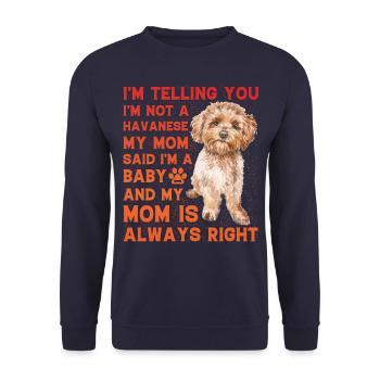 Havanese Lustiger Spruch - Unisex Pullover - Navy - Vorne - Alina (178cm) & Michal (187cm)