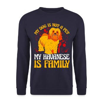 My dog is not a pet my Havanese is family - Unisex Sweatshirt - navy - Front - Alina (178cm) & Michal (187cm)