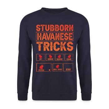 Astuces bichons havanais tenaces - Sweat-shirt Unisexe - marine - Devant - Alina (178cm) & Michal (187cm)