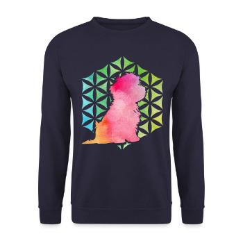 Havanais rétro - Sweat-shirt Unisexe - marine - Devant - Alina (178cm) & Michal (187cm)