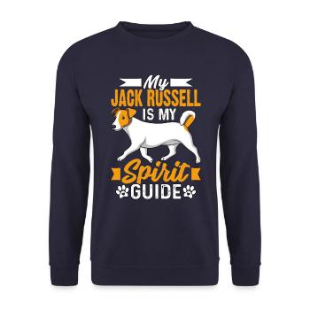 Mon Jack Russell est mon guide spirituel - Sweat-shirt Unisexe - marine - Devant - Alina (178cm) & Michal (187cm)