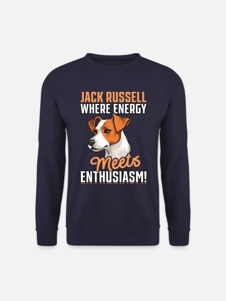 Jack Russell where energy meets enthusiasm - Unisex Pullover - Navy