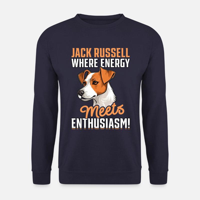 Jack Russell where energy meets enthusiasm - Unisex Pullover - Navy