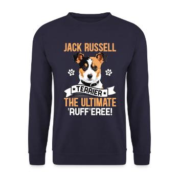 Jack Russell Terrier, la collerette ultime - Sweat-shirt Unisexe - marine - Devant - Alina (178cm) & Michal (187cm)