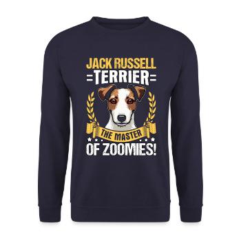 Jack Russell Terrier, le maître des Zoomies - Sweat-shirt Unisexe - marine - Devant - Alina (178cm) & Michal (187cm)