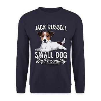 Jack Russell small dog big personality - Unisex Pullover - Navy - Vorne - Alina (178cm) & Michal (187cm)