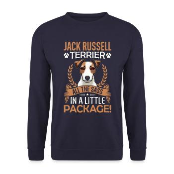 Jack Russell Terrier tout l’impertinence dans un peu - Sweat-shirt Unisexe - marine - Devant - Alina (178cm) & Michal (187cm)