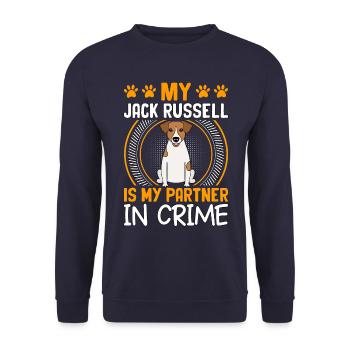 Mon Jack Russell est mon complice - Sweat-shirt Unisexe - marine - Devant - Alina (178cm) & Michal (187cm)