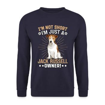 I'm not short I'm just a Jack Russell owner - Unisex Sweatshirt - navy - Front - Alina (178cm) & Michal (187cm)