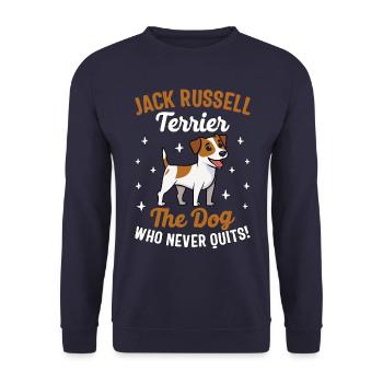 Jack Russell Terrier, le chien qui n’abandonne jamais - Sweat-shirt Unisexe - marine - Devant - Alina (178cm) & Michal (187cm)