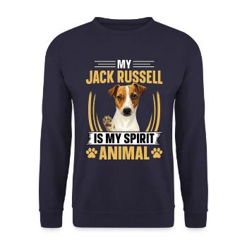 My Jack Russell is my Spirit Animal - Unisex Pullover - Navy - Vorne - Alina (178cm) & Michal (187cm)
