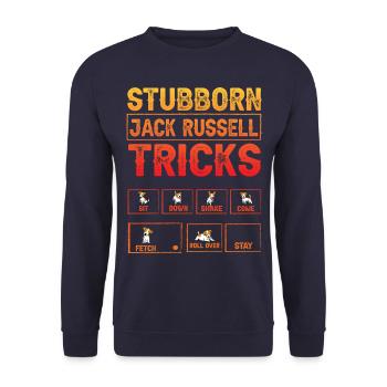 Stubborn Jack Russell Tricks - Unisex Pullover - Navy - Vorne - Alina (178cm) & Michal (187cm)