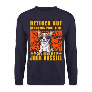 Retired but working part time Jack Russell - Unisex Pullover - Navy - Vorne - Alina (178cm) & Michal (187cm)