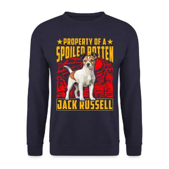 Property of a spoiled rotten Jack Russell - Unisex Sweatshirt - navy - Front - Alina (178cm) & Michal (187cm)